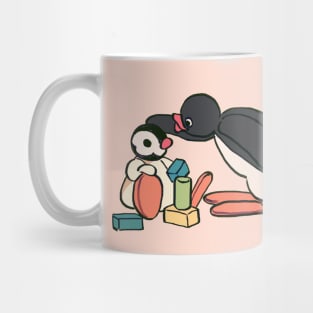 cute pingu and pinga penguin siblings Mug